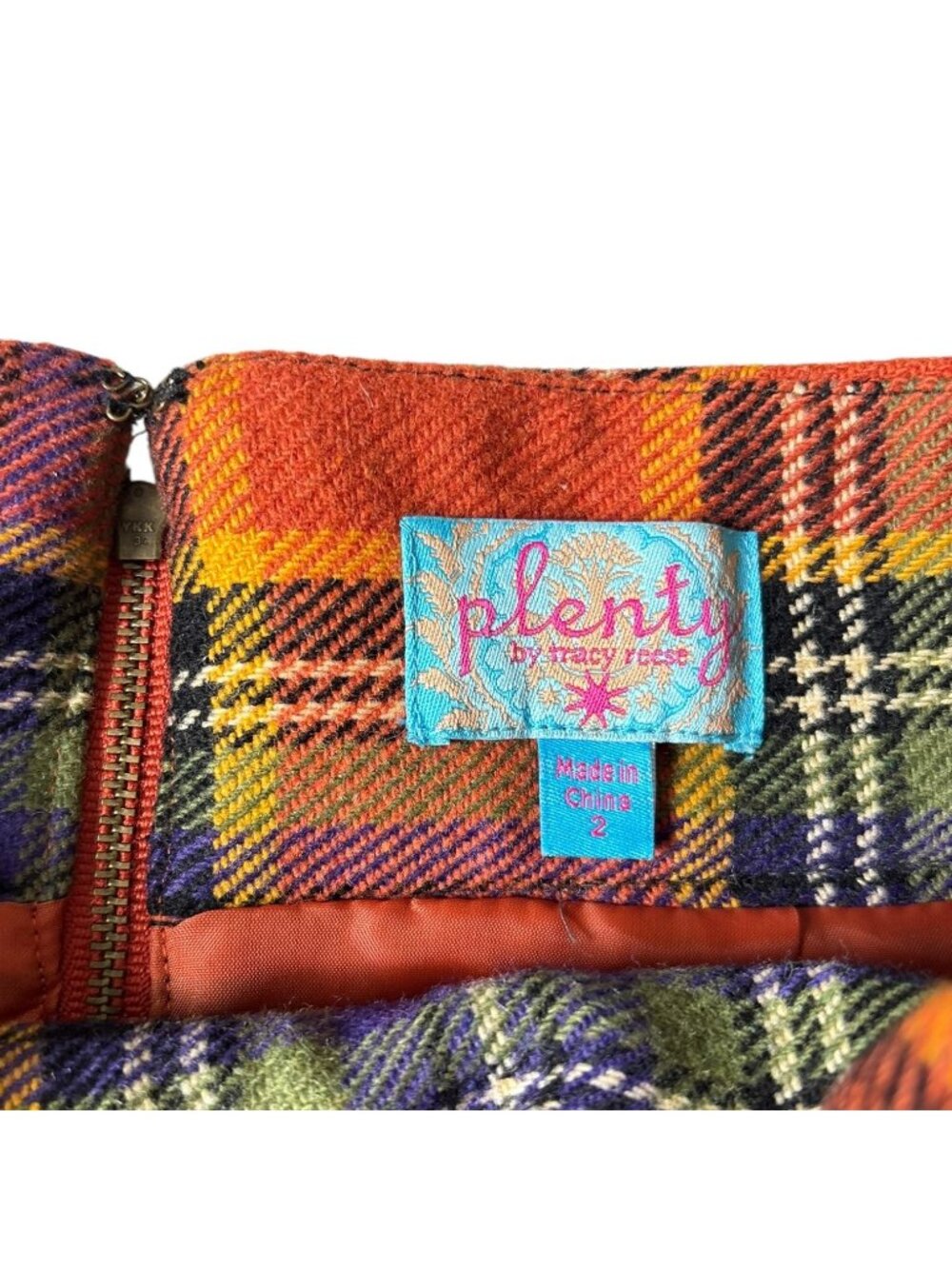 Anthropologie Plenty by Tracy Reese Easy Keeper Plaid Tulip Skirt 2 Preppy Retro - Picture 9 of 11